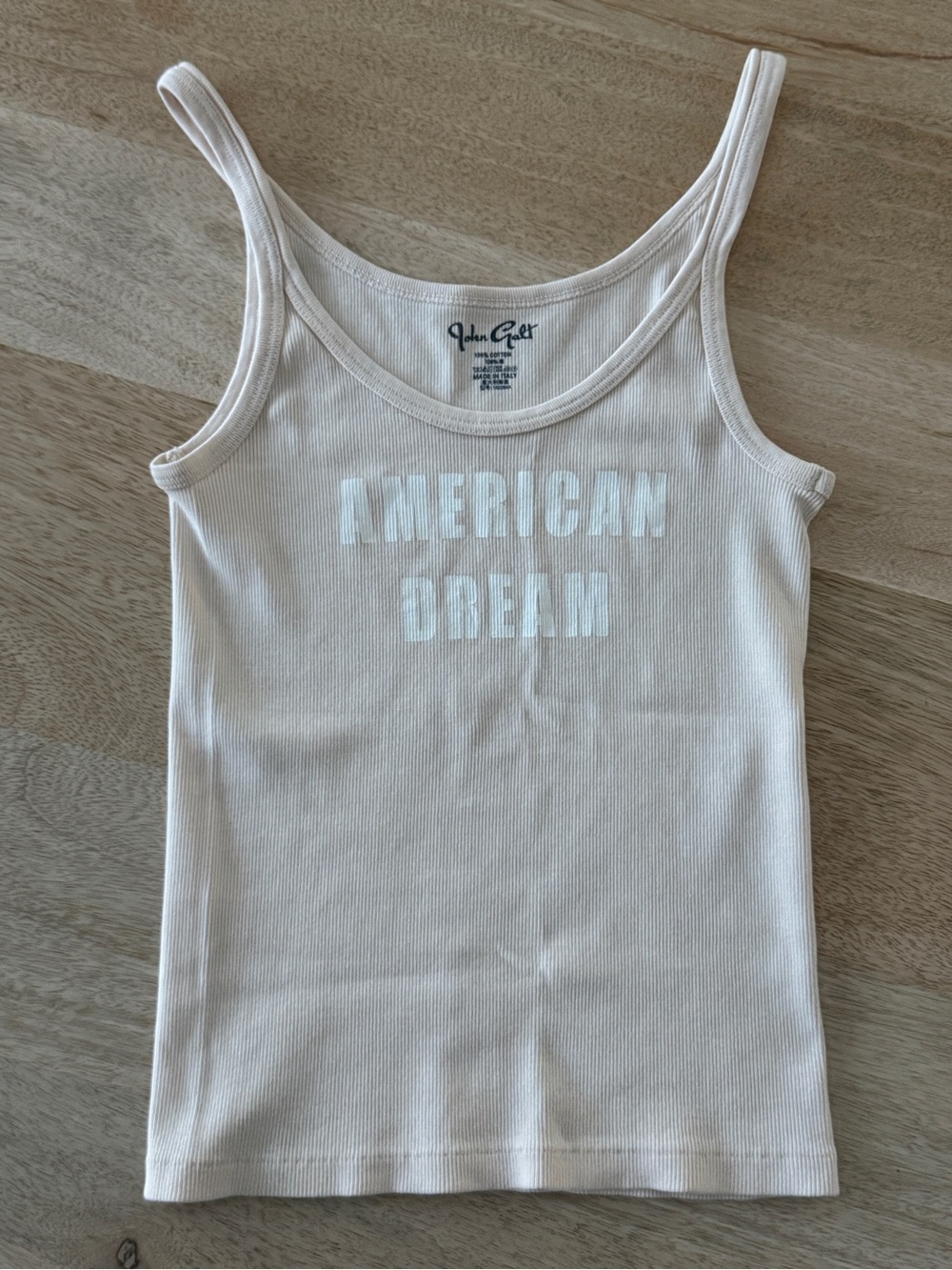Brandy Melville Ribbed Tank Top “American Dream” - Powder Pink